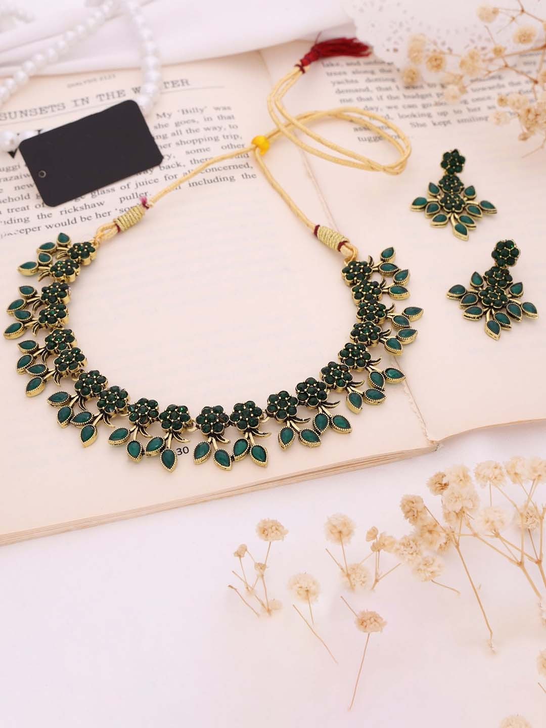 

Lyriss Gold-Plated Stone-Studded Jewellery Set