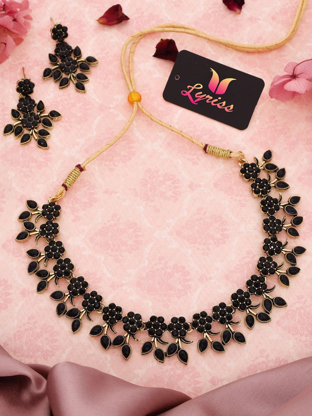 

Lyriss Gold-Plated Stone-Studded Jewellery Set