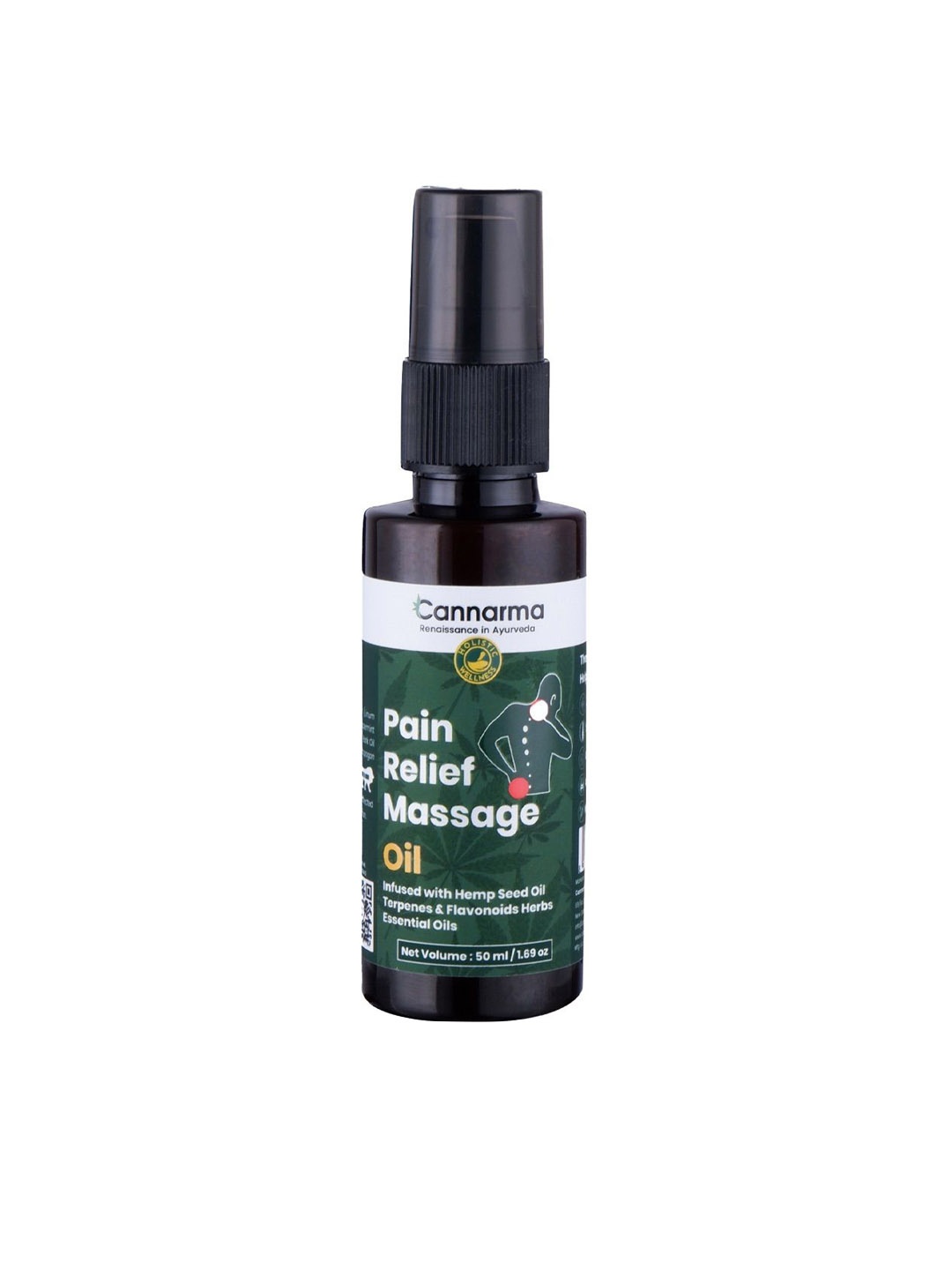 

Cannarma Hemp Pain Relief Massage Oil Infused With Hemp Seed Oil - 50 ml, Green
