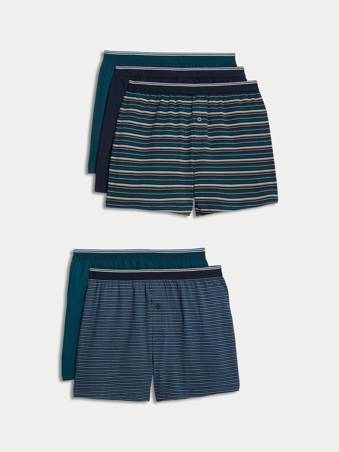 

Marks & Spencer Men Pack Of 5 Pure Cotton Boxers - T148373FGREEN MIX-GREEN MIX