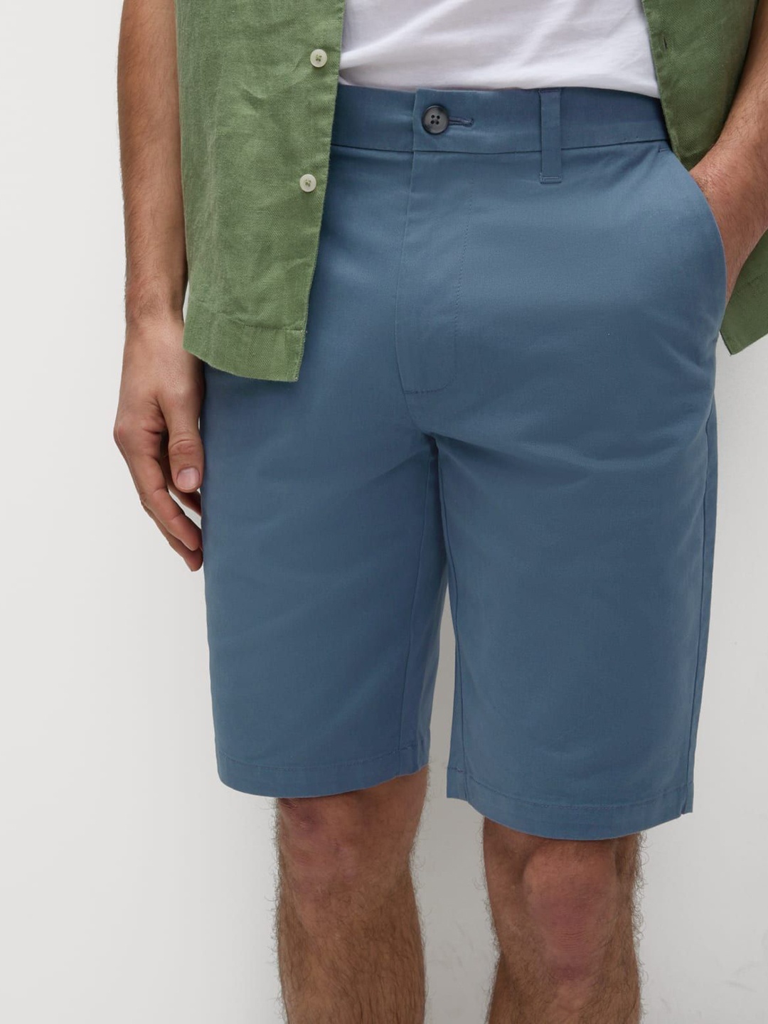 

Marks & Spencer Men High-Rise Regular Fit Cotton Shorts, Blue