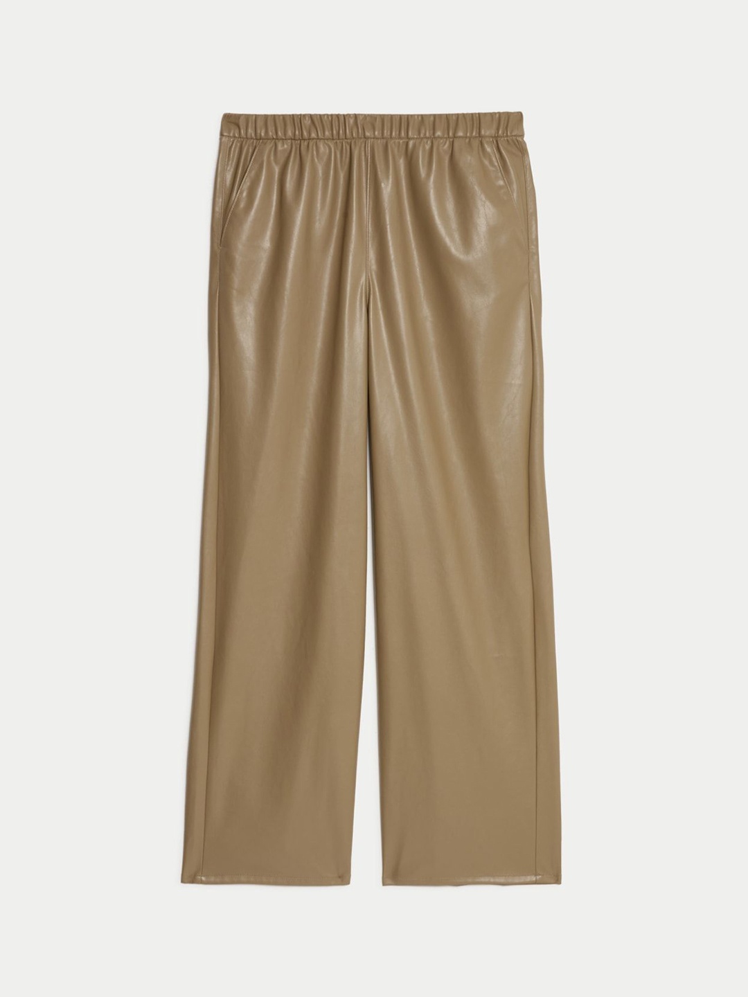 

Marks & Spencer Women High-Rise Wide Leg Trousers, Brown