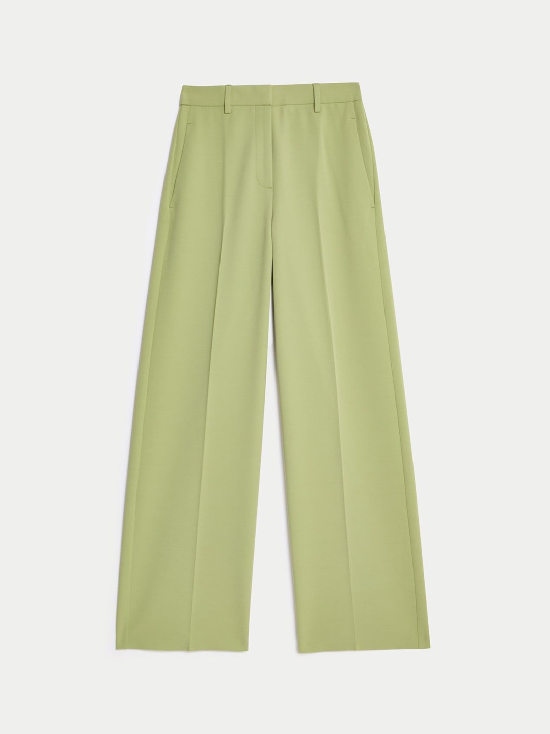 

Marks & Spencer Women High-Rise Wide Leg Trousers, Green