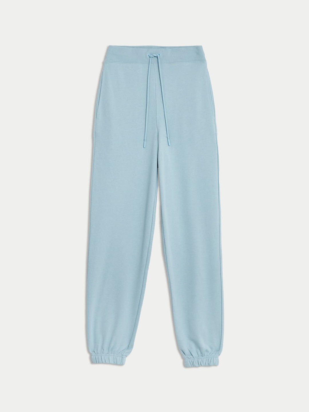 

Marks & Spencer Women Mid-Rise Cotton Joggers, Blue