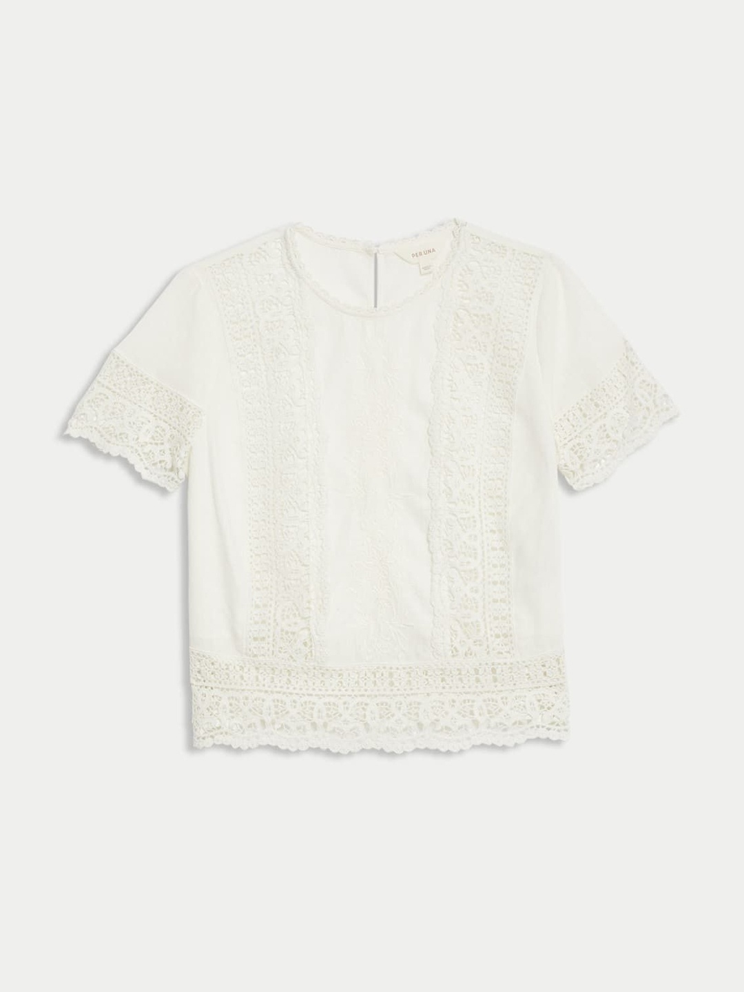 

Marks & Spencer Embroidered Lace Detail Top, White
