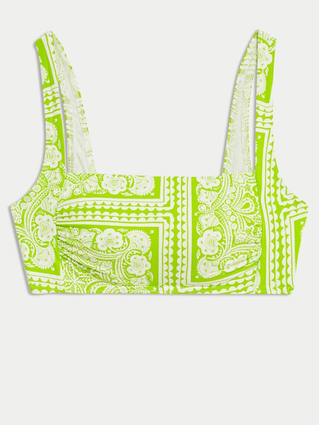 

Marks & Spencer Printed Padded Square Neck Bikini Top, Lime green