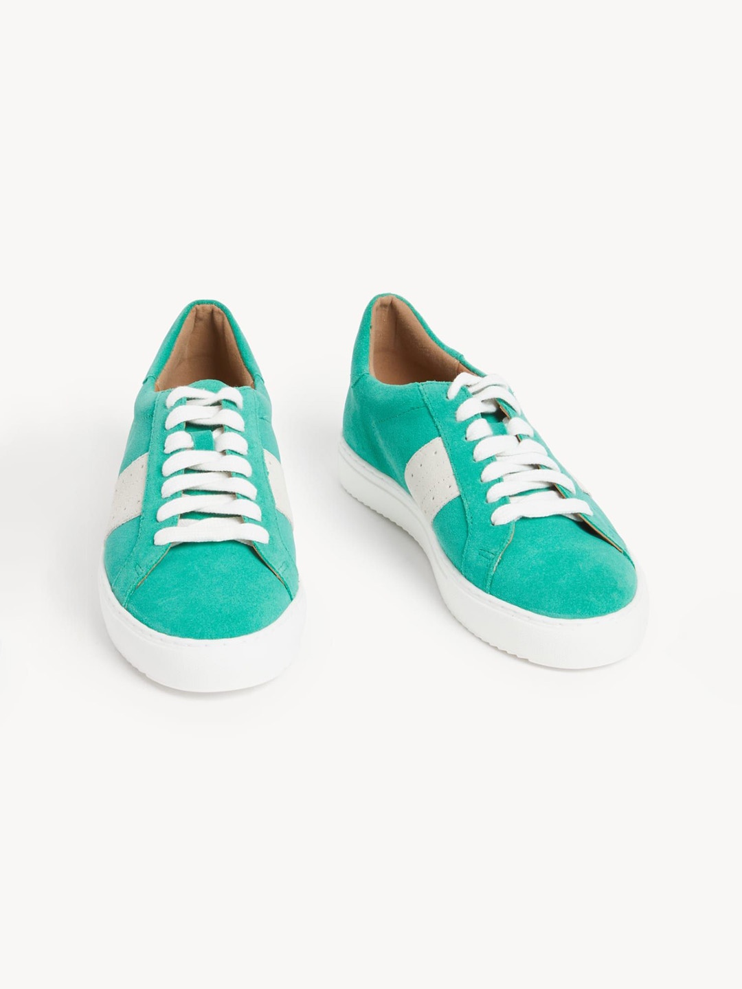 

Marks & Spencer Women Colourblocked Suede Sneakers, Green