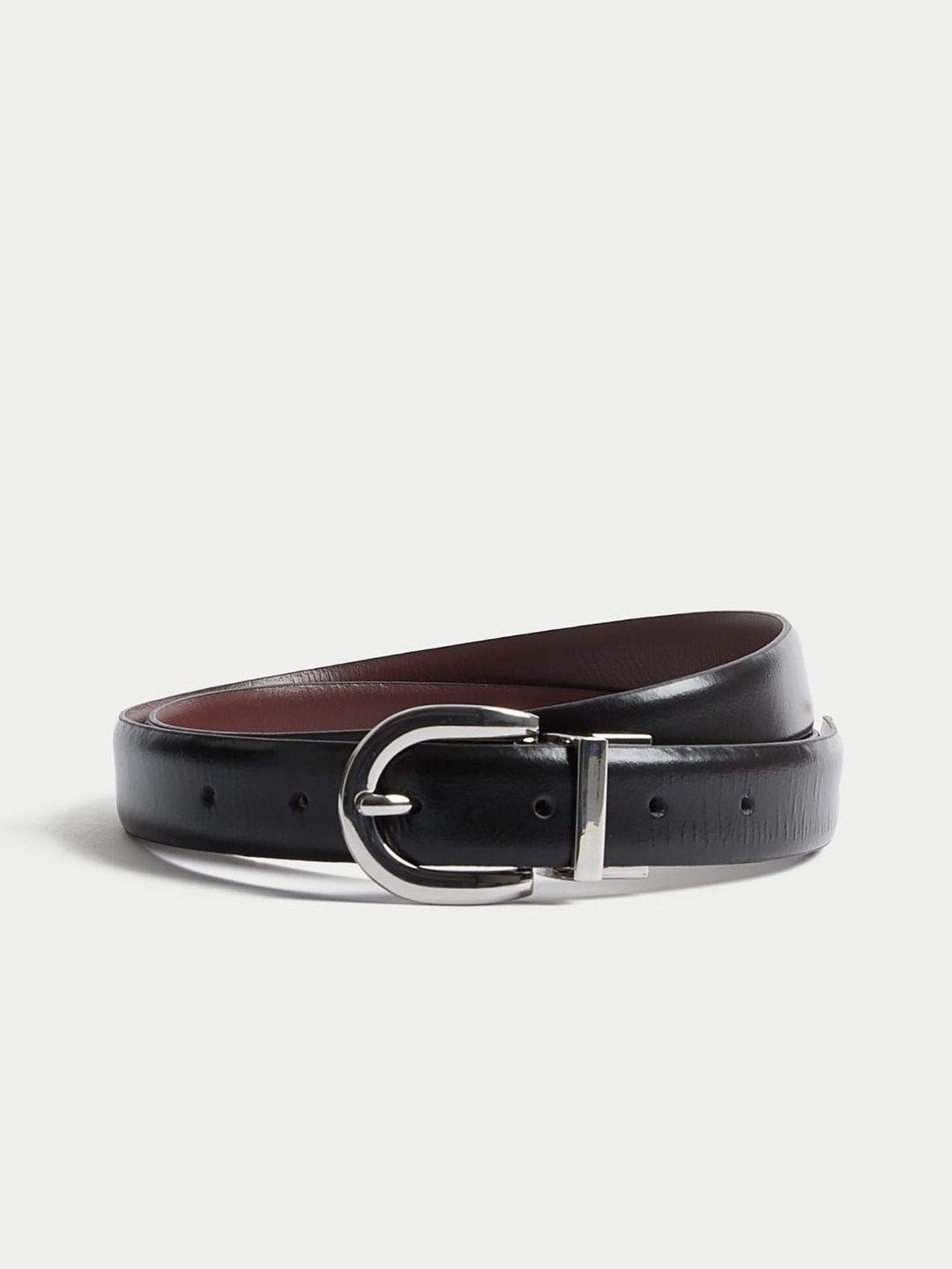 

Marks & Spencer Women Leather Reversible Belt, Black