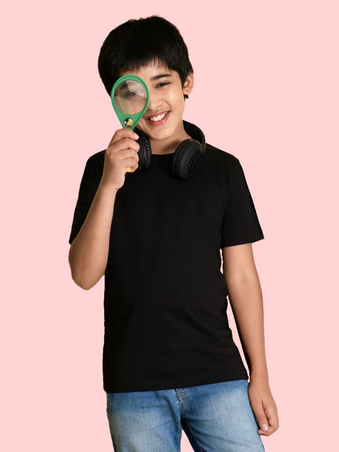 

NUSYL Pack of 2 Boys Black Solid Half Sleeve T-Shirts