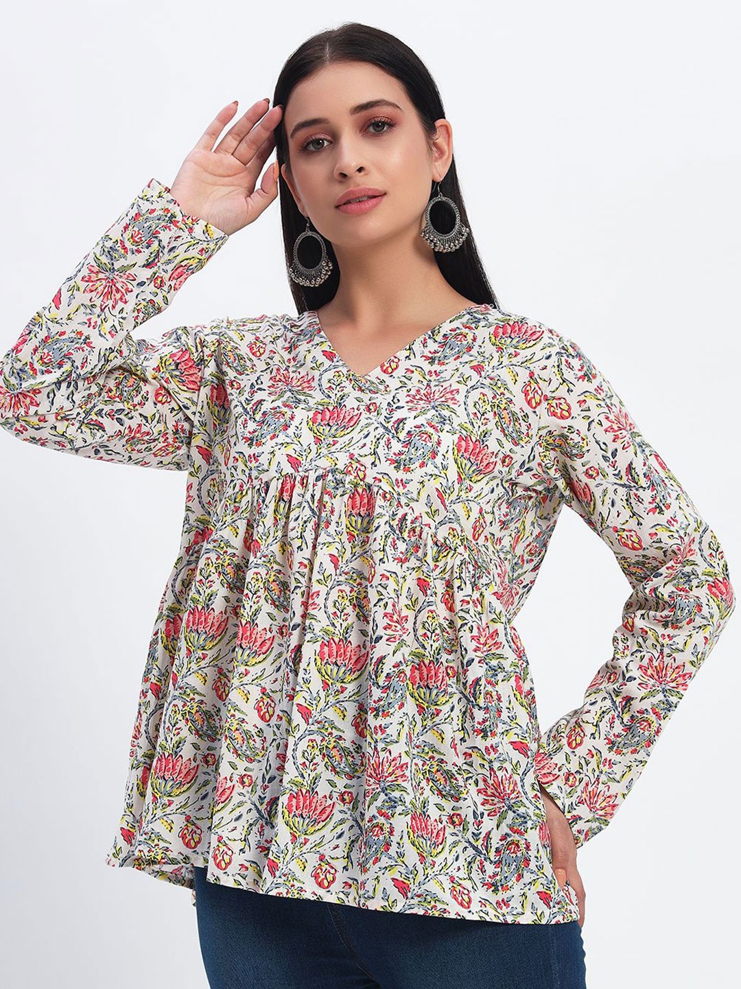 

KALINI Printed Ethnic Tunic, White