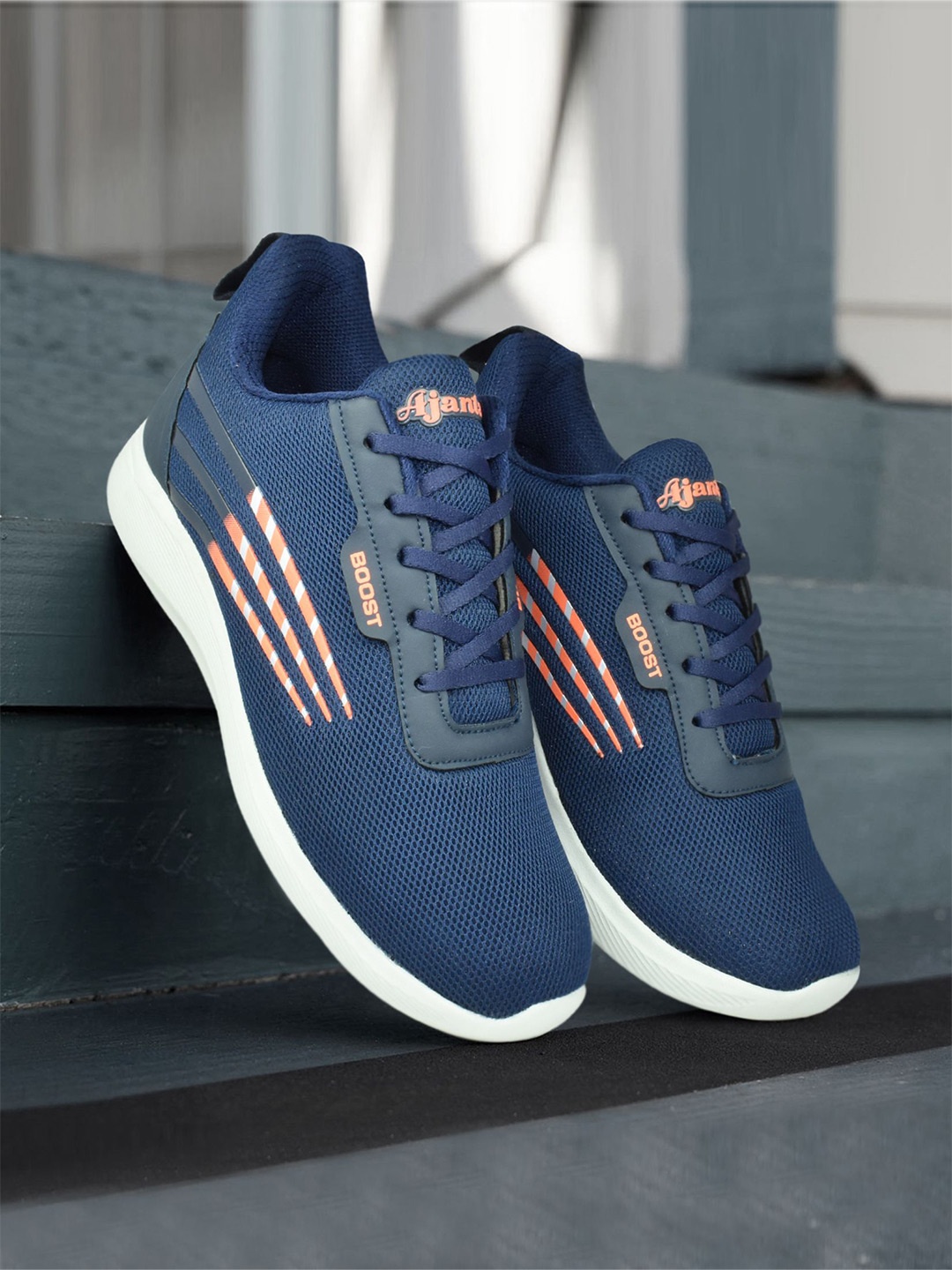 

Ajanta Men Lightweight Mesh Walking Sports Shoes, Navy blue