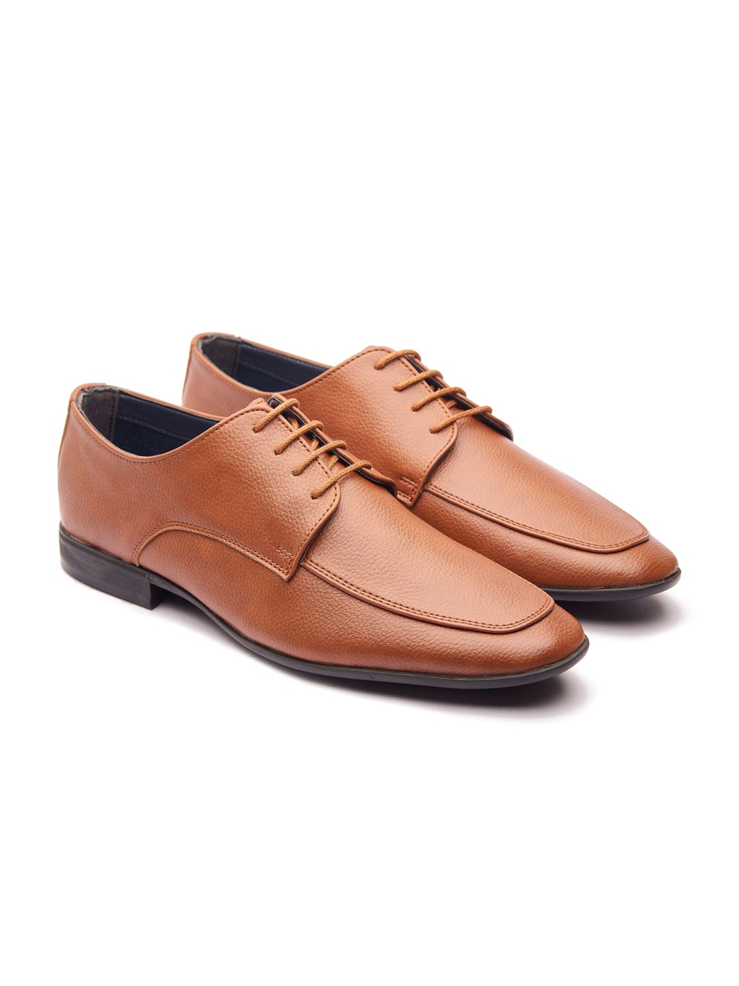 

MICHAEL ANGELO Men Round Toe Lace-Up Formal Derbys, Tan