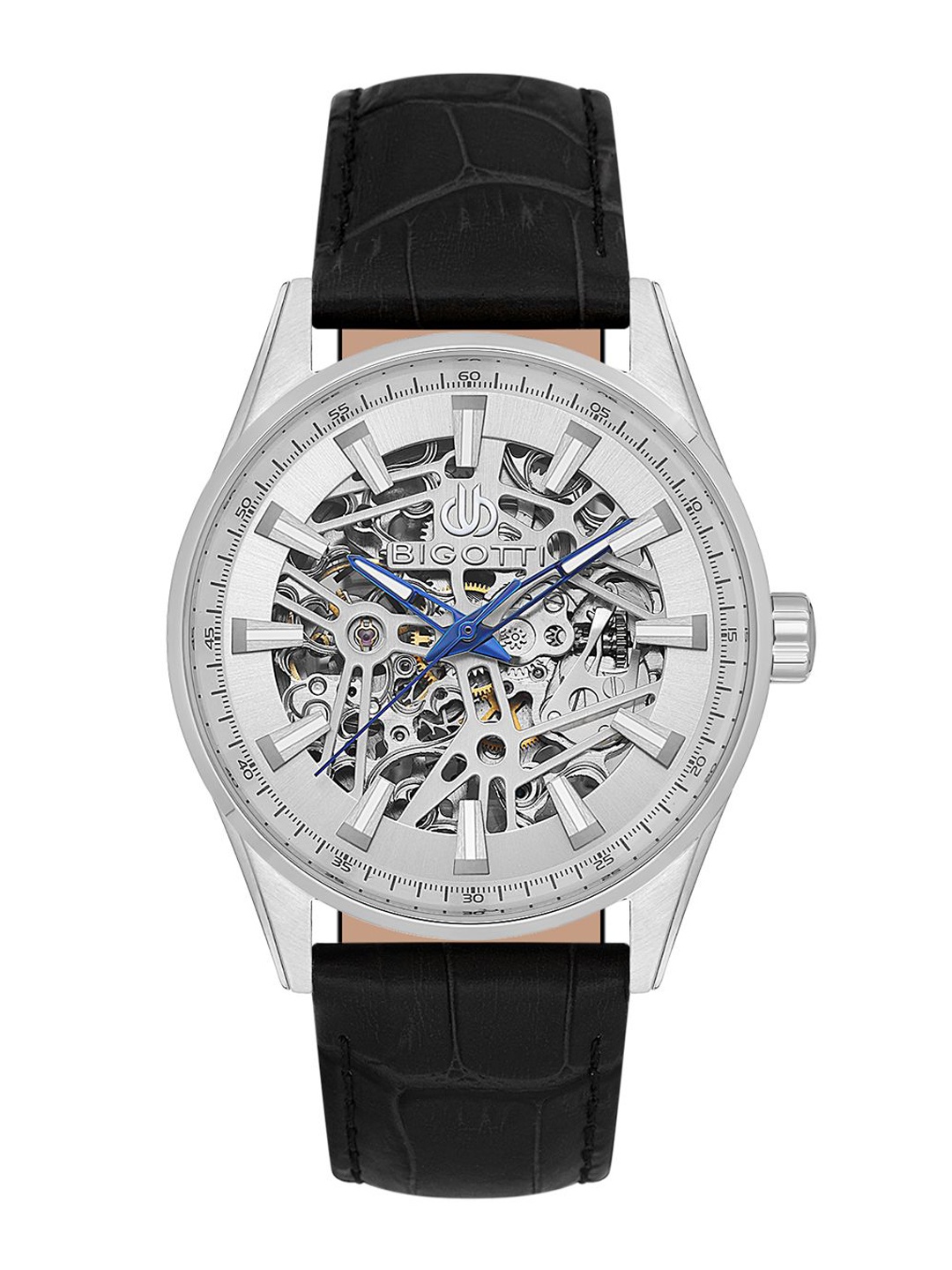 

BIGOTTI Men Skeleton Dial & Leather Straps Analogue Watch BG.1.10595-1, Silver