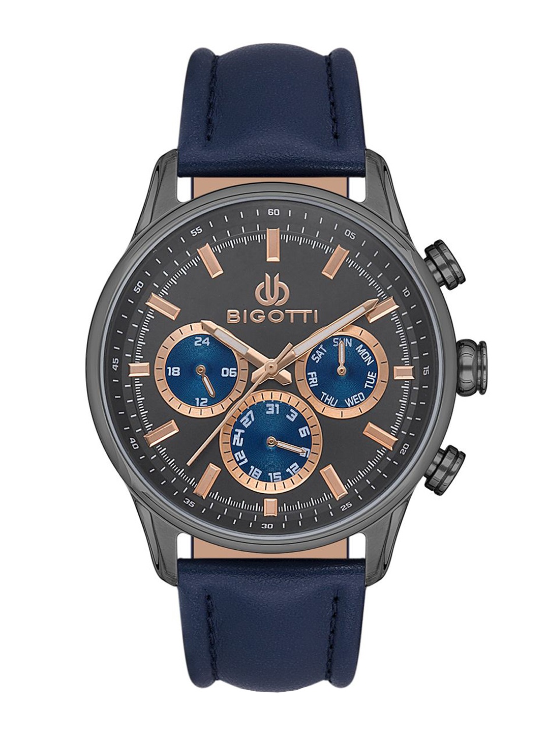

BIGOTTI Men Dial & Leather Straps Analogue Watch BG.1.10390-6, Grey