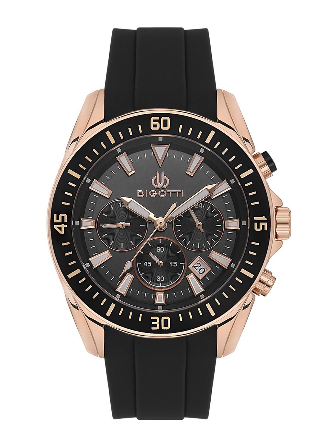 

BIGOTTI Men Embellished Dial & Straps Analogue Watch BG.1.10571-2, Black