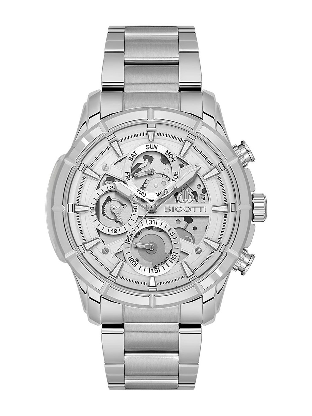 

BIGOTTI Men Patterned Dial & Stainless Steel Straps Analogue Watch BG.1.10578-1, Silver