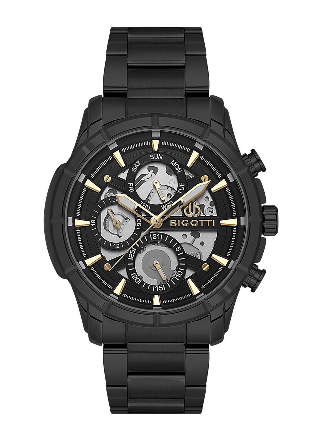 

BIGOTTI Men Dial & Stainless Steel Straps Analogue Watch BG.1.10578-5, Black