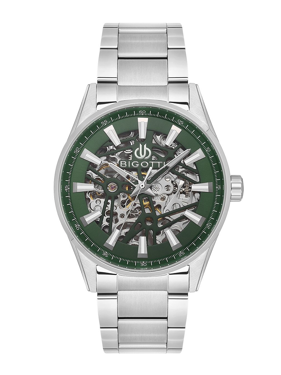 

BIGOTTI Men Skeleton Dial & Stainless Steel Straps Analogue Watch BG.1.10594-4, Green