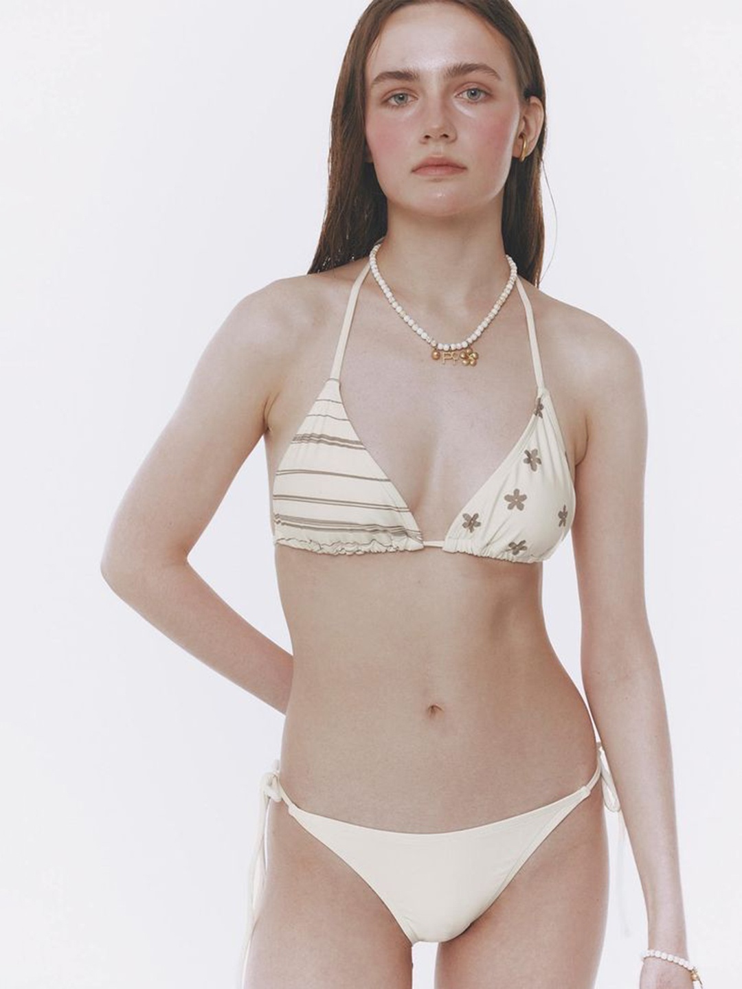 

LULU & SKY Halter Neck Swim Bikini Set, Off white