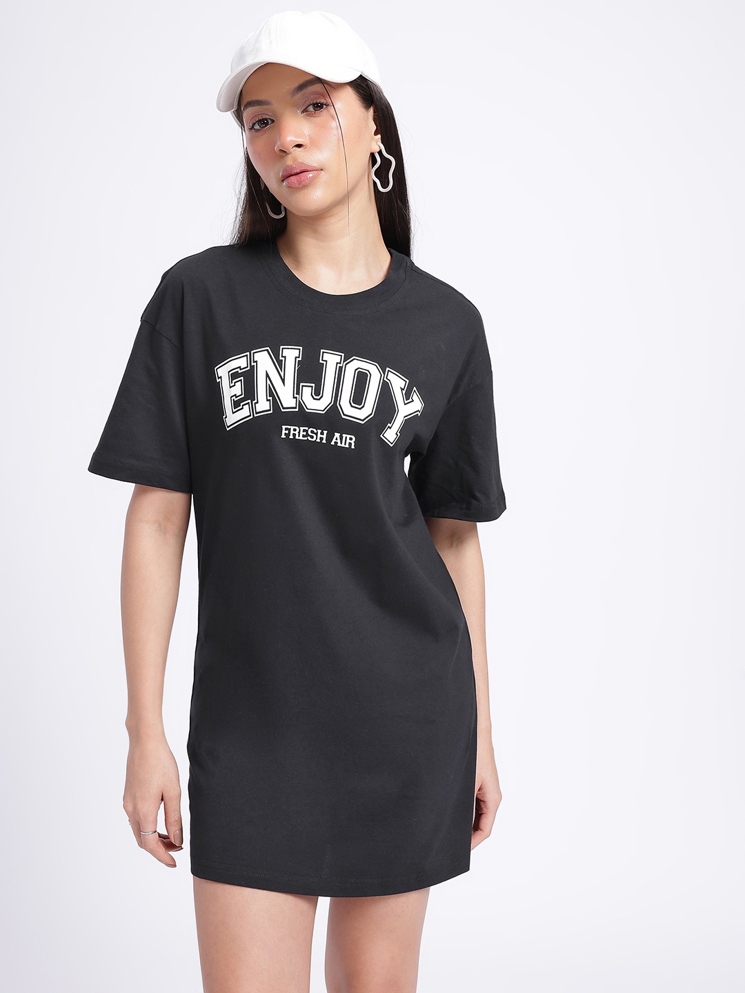 

glitchez Chill Vibes Only Oversized T-shirt Dress, Black