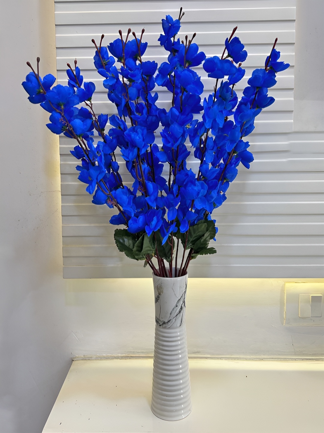 

ARTSY Blue & Green 2 Pieces Cherry Blossom Artificial Flowers