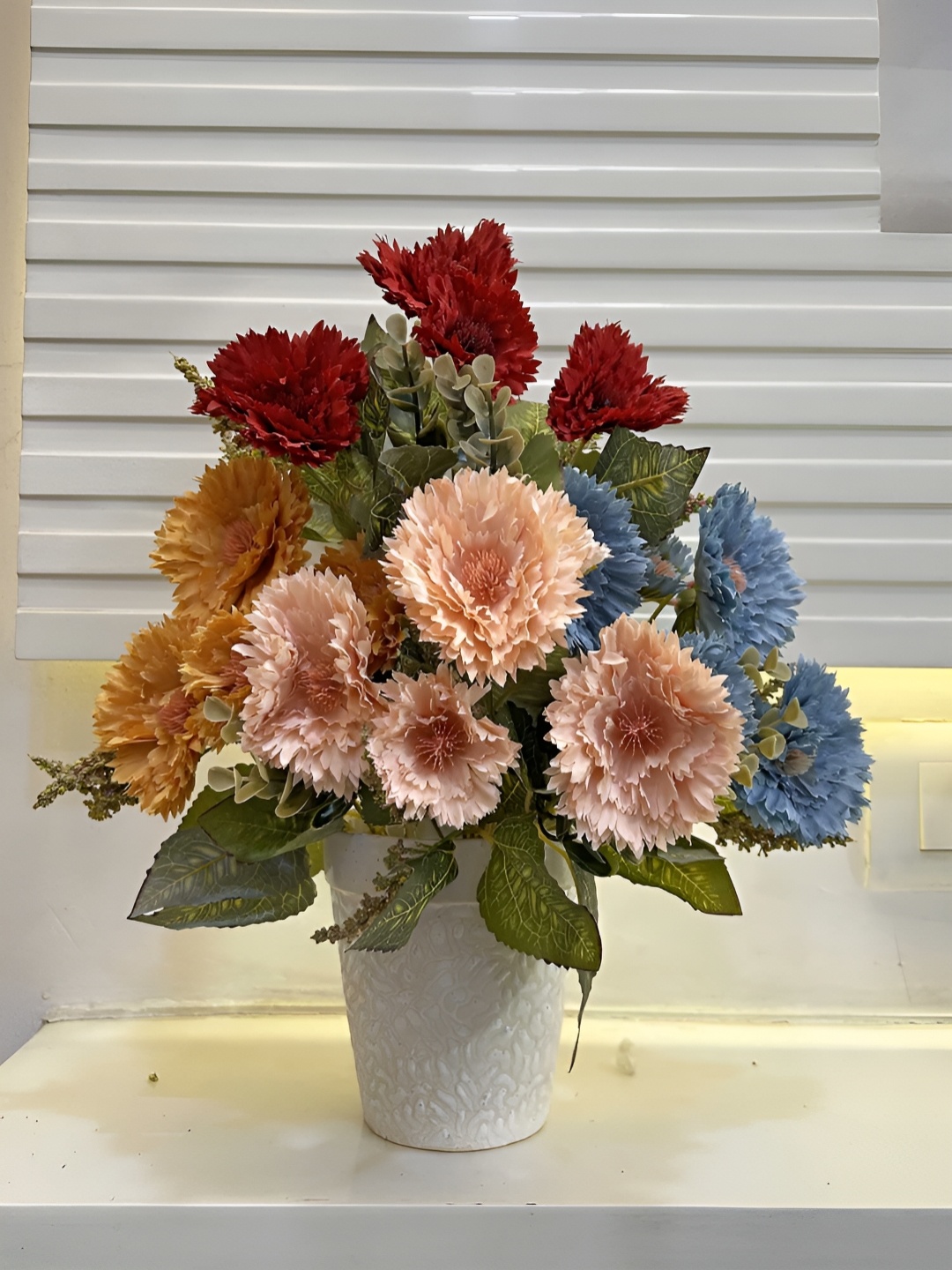 

ARTSY Blue & Red 4 Pieces Gerbera Artificial Flowers