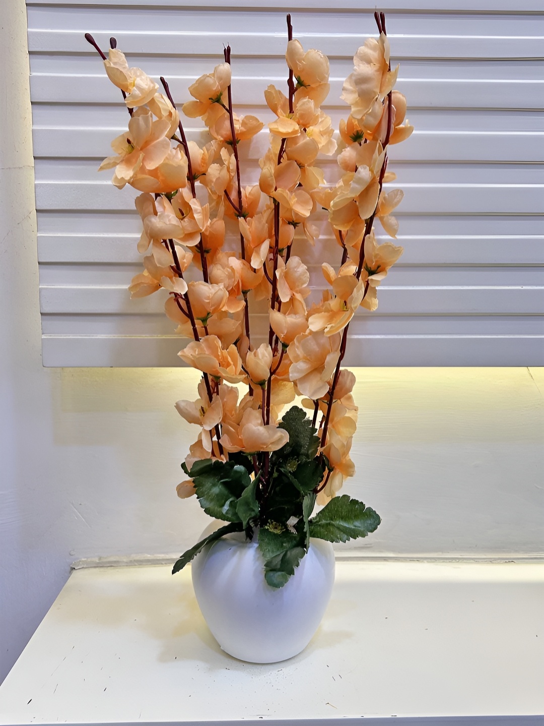 

ARTSY Cream-Coloured Cherry Blossom Artificial Flower With Pot
