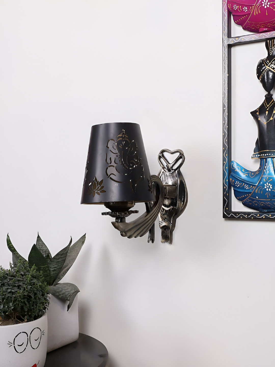 

Aura Black & Copper-Toned Metal Wall Lamp