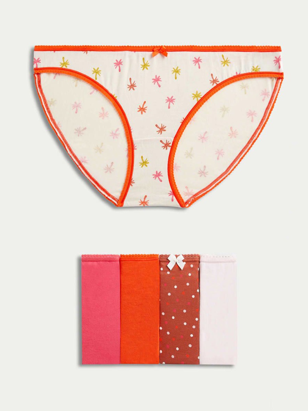 

Marks & Spencer Pack Of 5 Cotton High Rise Bikini Briefs, Red