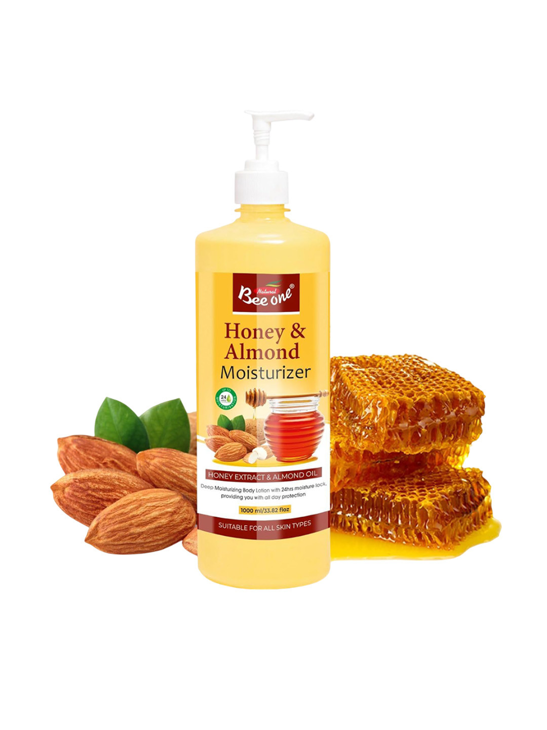 

Beeone Honey & Almond Body Lotion - 1000 ml, Yellow