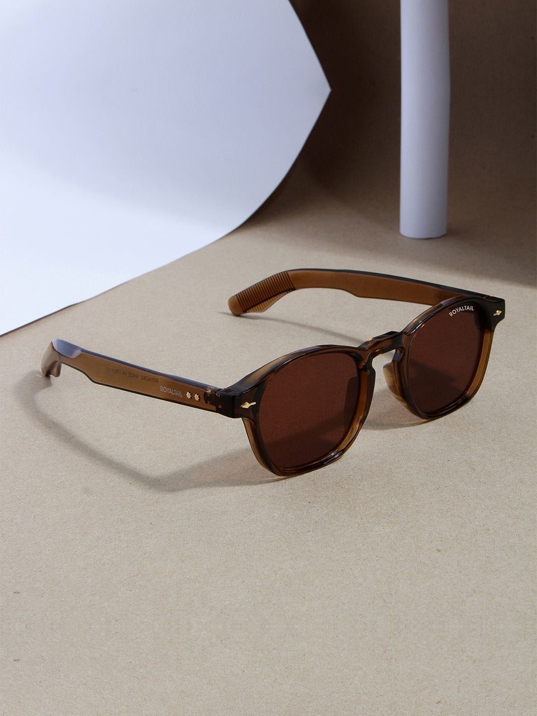 

ROYALTAIL Unisex Round Sunglasses with UV Protected Lens RT-SUNG-113, Brown
