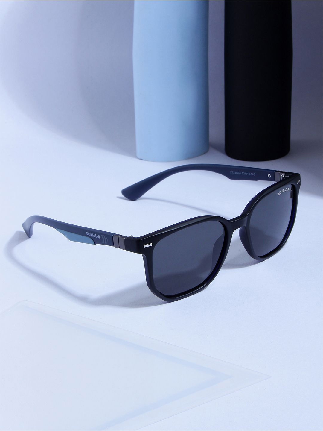 

ROYALTAIL Unisex Rectangle Sunglasses with Polarised Lens RT-SUNG-126, Black