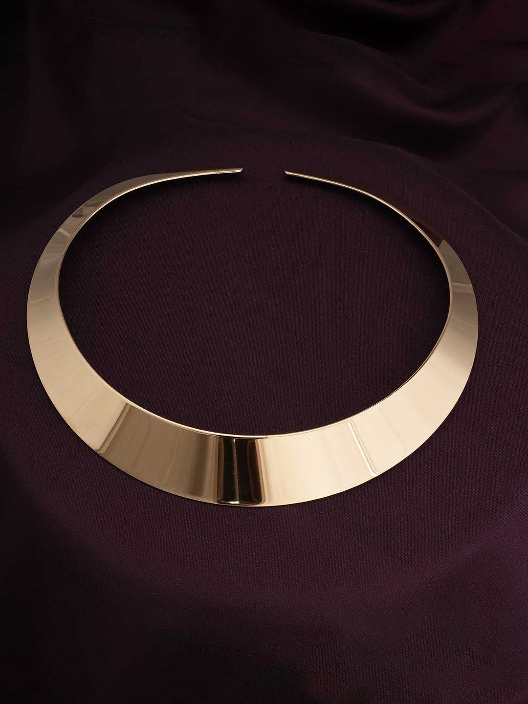 

PALMONAS Gold-Plated Stainless Steel Anti-Tarnish Open Collar Choker Necklace