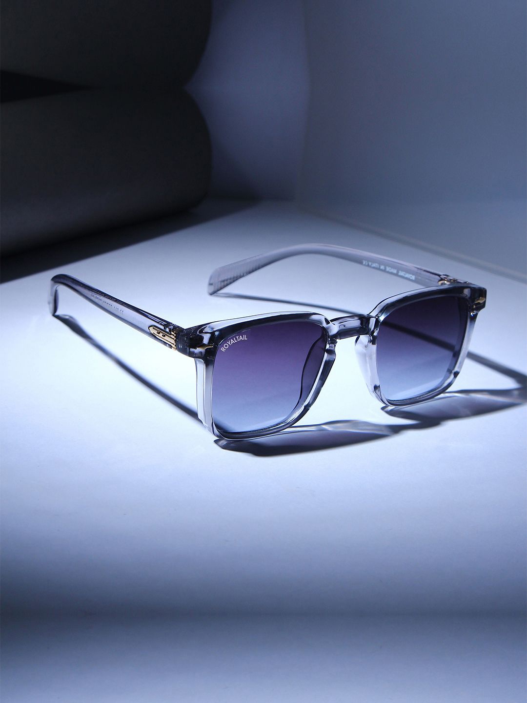 

ROYALTAIL Unisex Rectangle Sunglasses with UV Protected Lens RT-SUNG-122, Grey