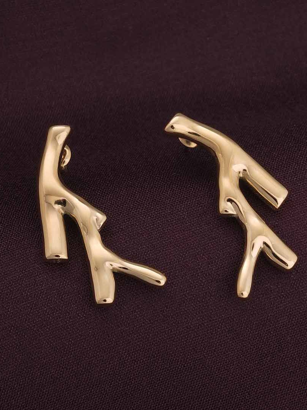 

PALMONAS Stainless Steel Gold Plated Waterproof & Anti-Tarnish Contemporary Studs