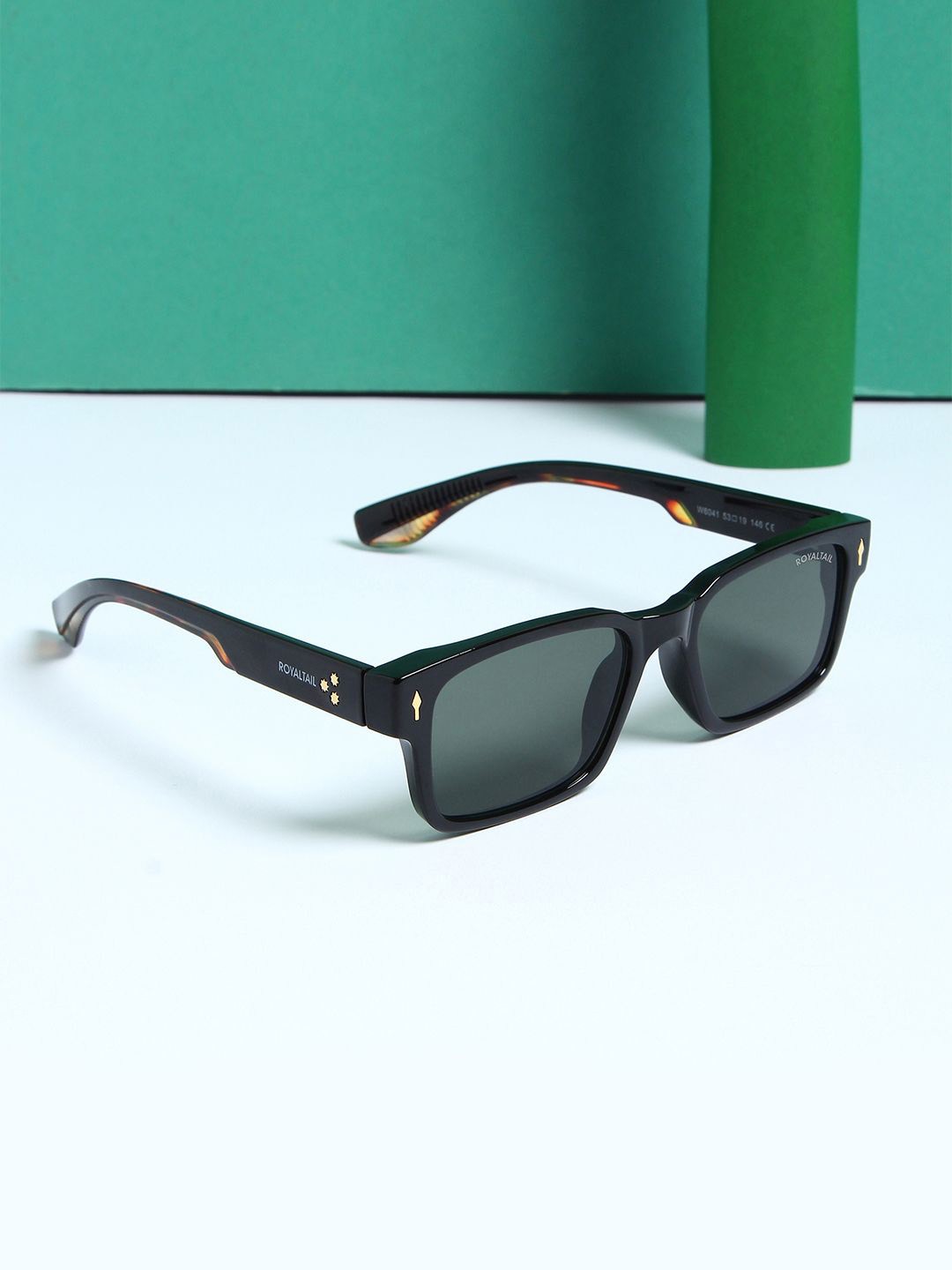 

ROYALTAIL Unisex Rectangle Sunglasses with UV Protected Lens RT-SUNG-117, Green