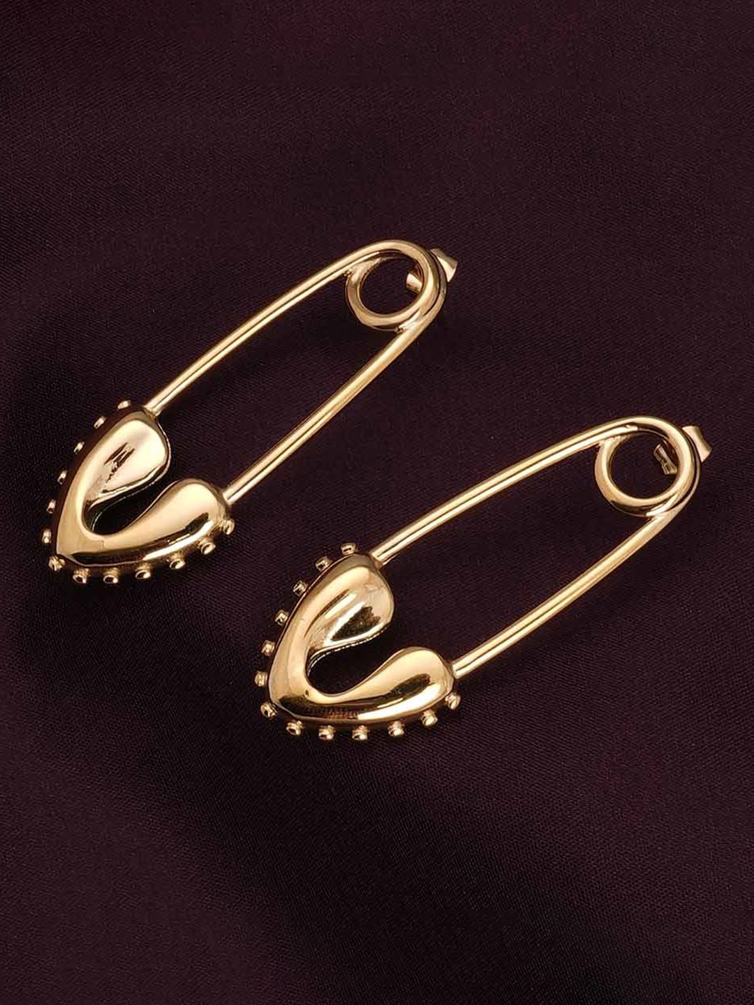 

PALMONAS Stainless Steel Gold Plated Contemporary Hoop Earrings