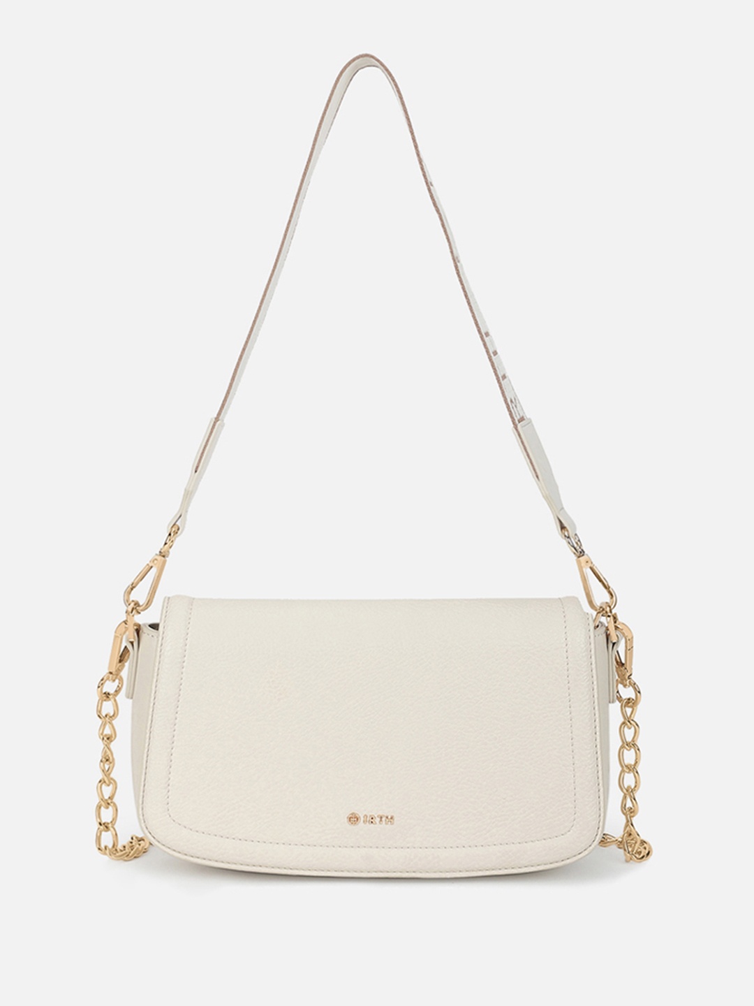 

IRTH Textured Structured Shoulder Bag, Off white