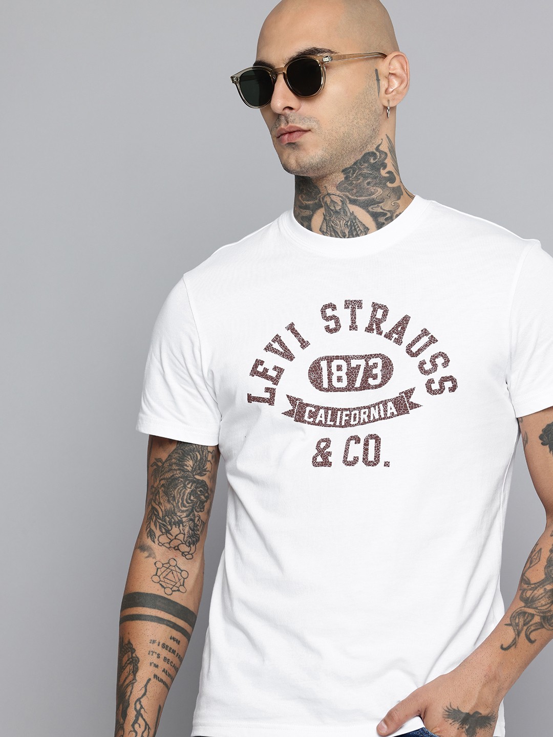 

Levis Brand Logo Printed Pure Cotton Slim Fit T-shirt, White