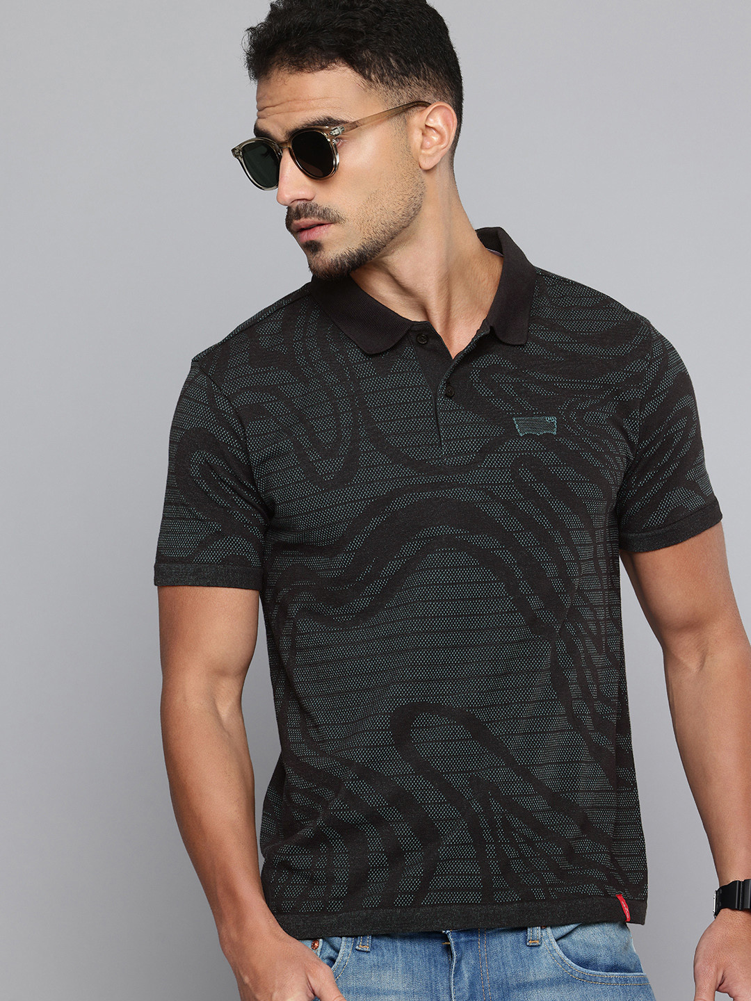 

Levis Printed Polo Collar Slim Fit T-shirt, Black