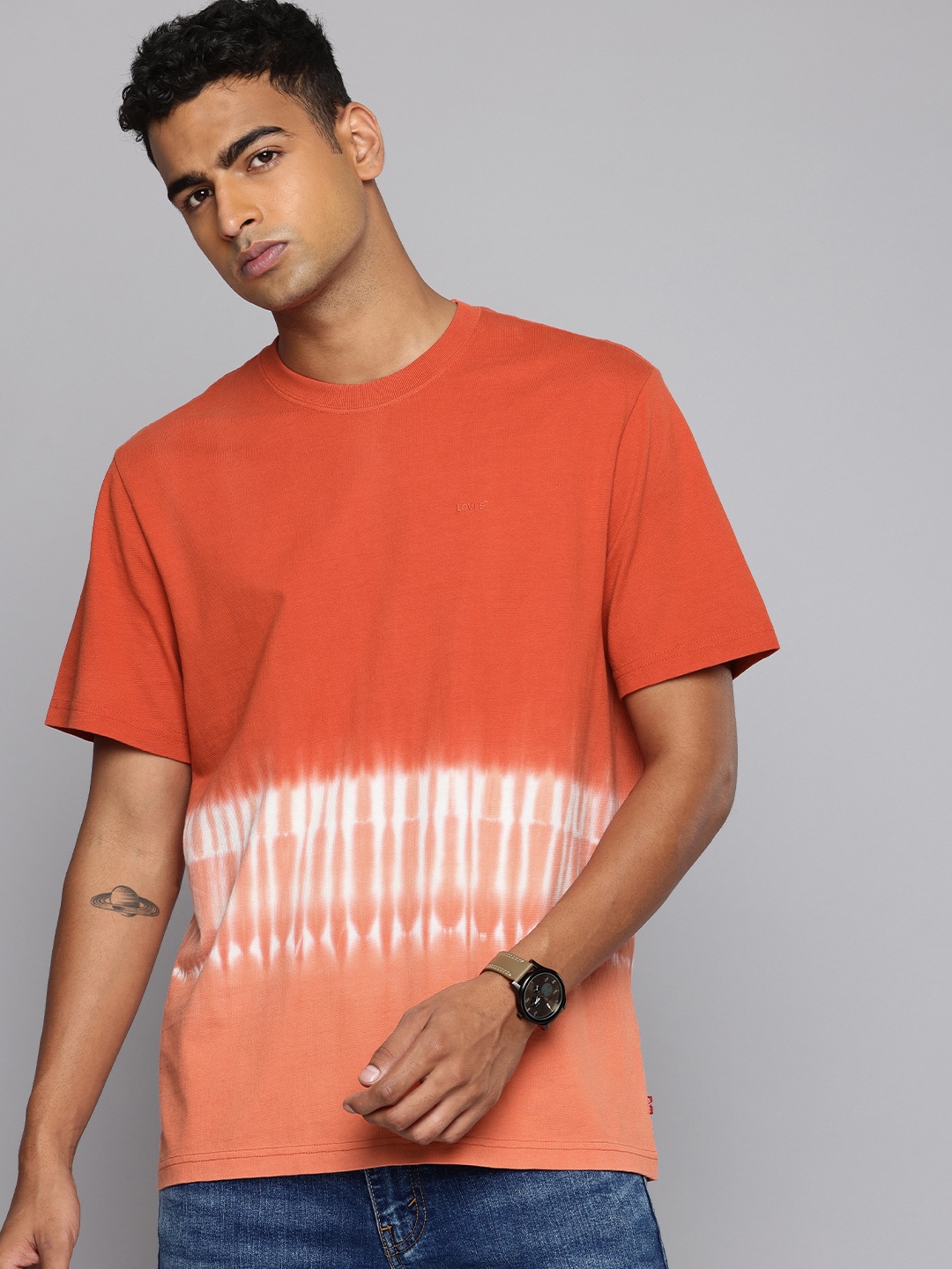

Levis Pure Cotton Tie And Dye Casual T-shirt, Brown