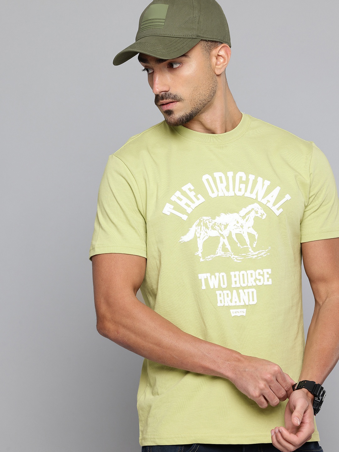 

Levis Printed Pure Cotton Slim Fit T-shirt, Green