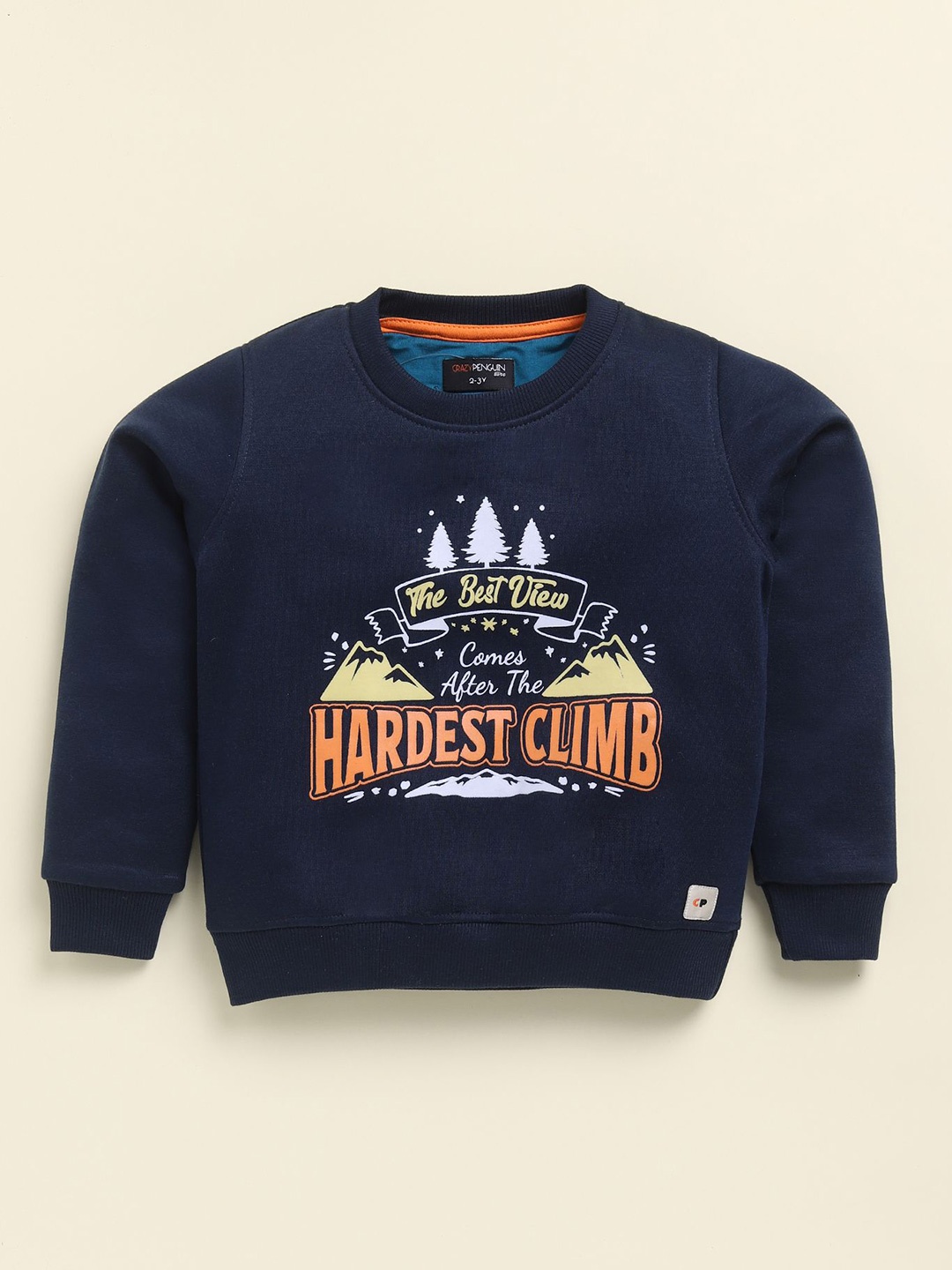 

CRAZYPENGUIN ELITE Boys Printed Round Neck Sweatshirt, Navy blue