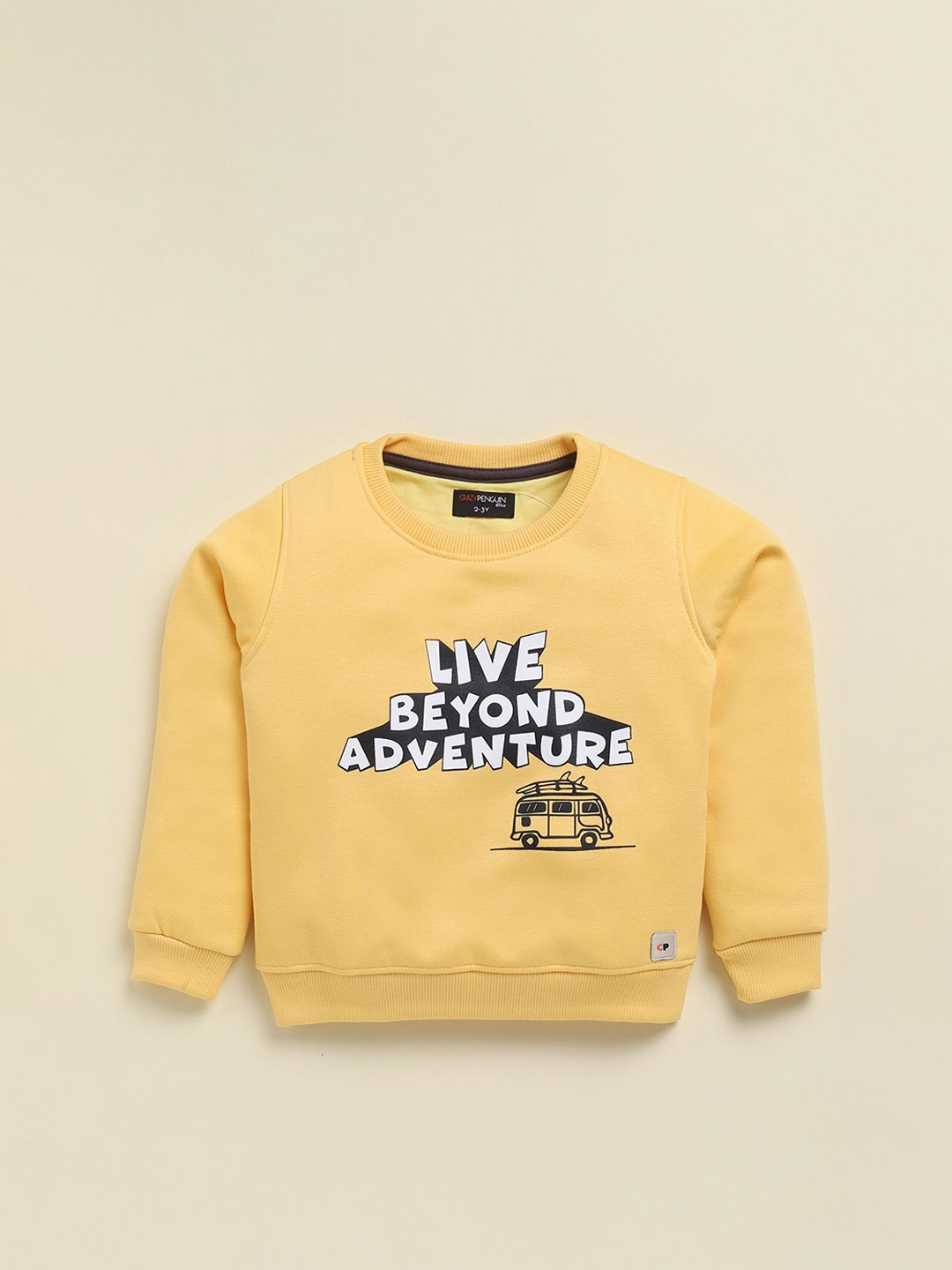 

CRAZYPENGUIN ELITE Boys Printed Round Neck Sweatshirt, Yellow