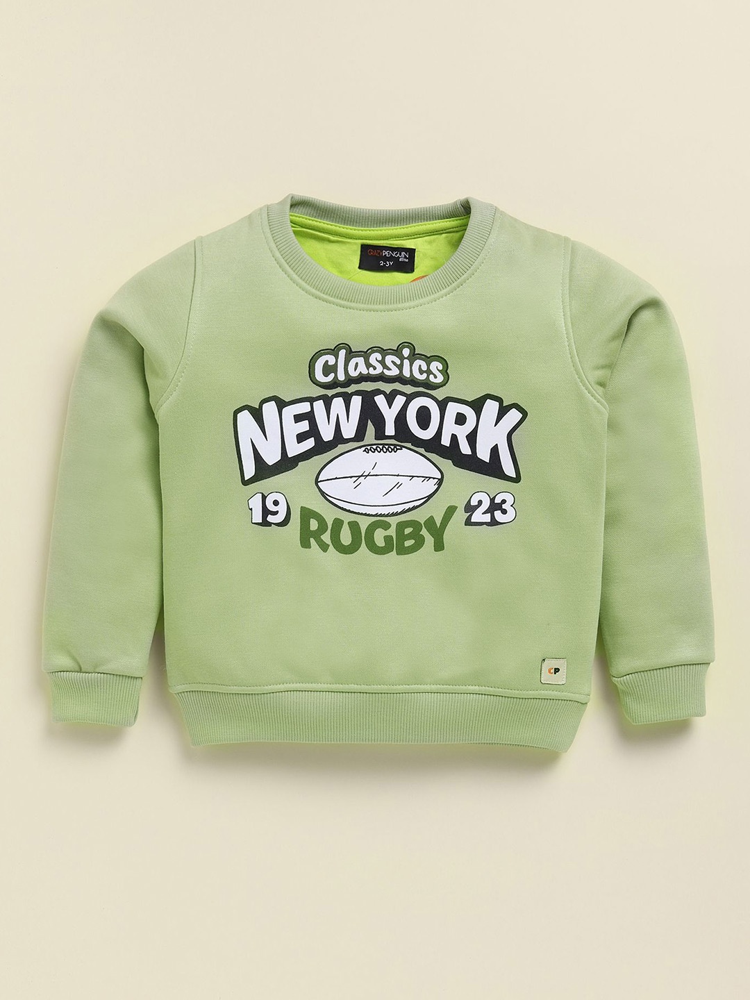 

CRAZYPENGUIN ELITE Boys Printed Round Neck Sweatshirt, Green