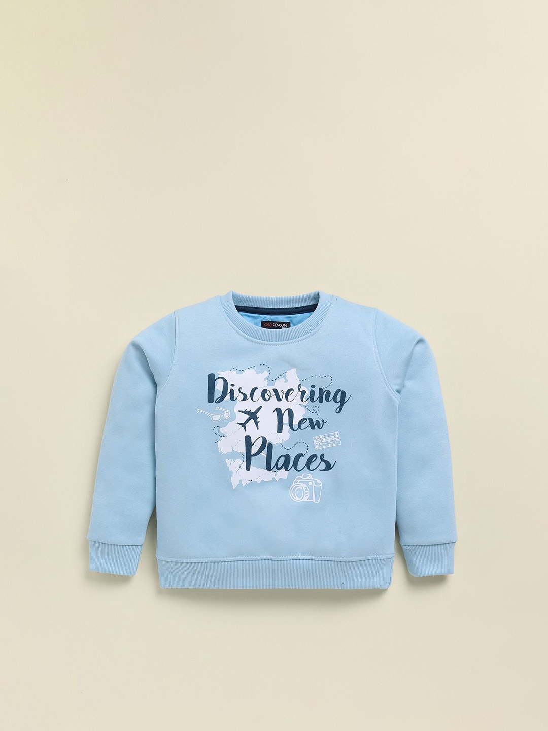 

CRAZYPENGUIN ELITE Boys Printed Round Neck Sweatshirt, Blue