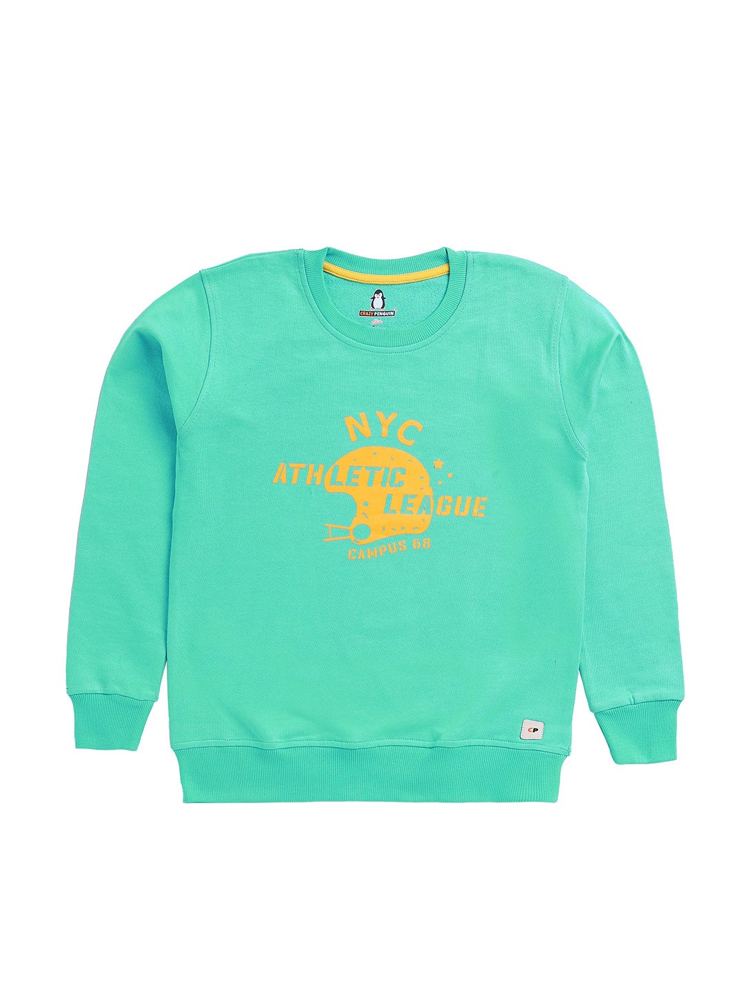 

CRAZYPENGUIN ELITE Boys Cotton Printed Sweatshirt, Green
