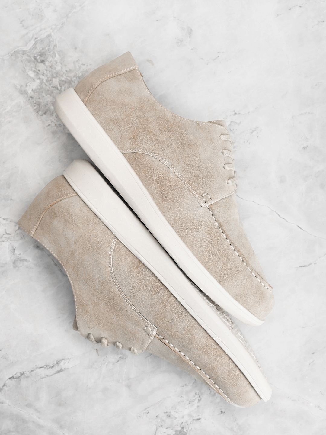 

Mast & Harbour Men Lightweight Suede Lace-Up Derbys, Beige