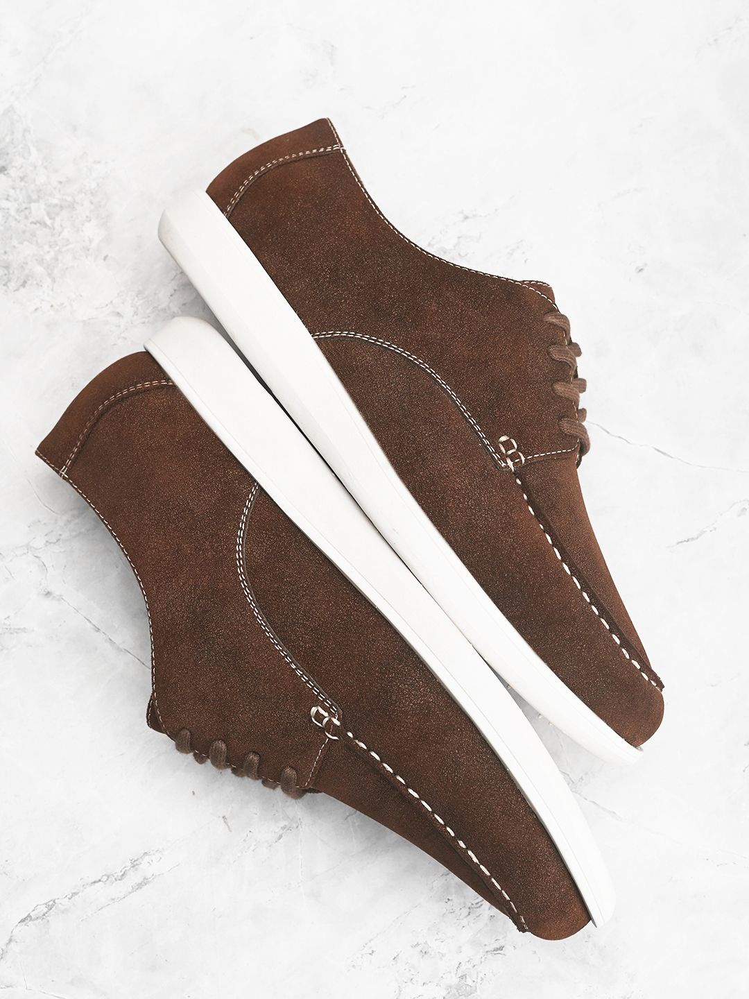 

Mast & Harbour Men Lightweight Suede Lace-Up Derbys, Brown