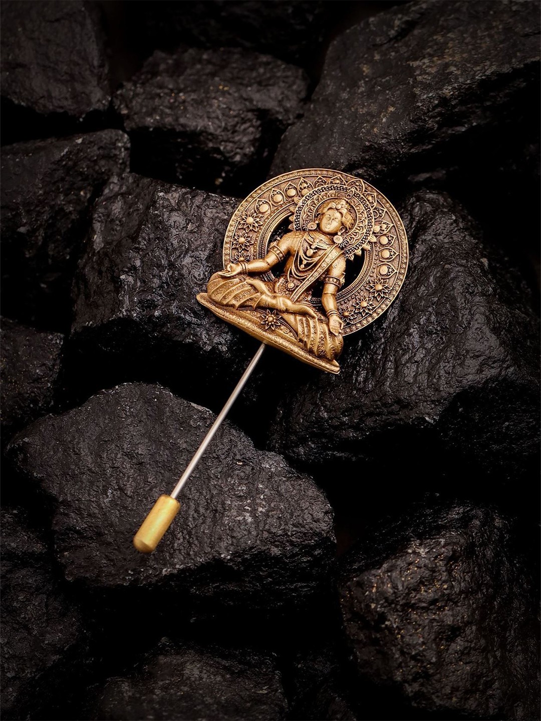 

COSA NOSTRAA Men Zenith Serenity Lapel Pin Brooch, Gold